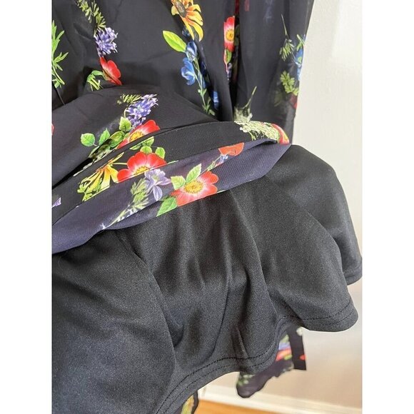 Torrid Floral Maxi Dress 1X Black Tropical Goth Fairy Whimsygoth Boho Western - Picture 12 of 16